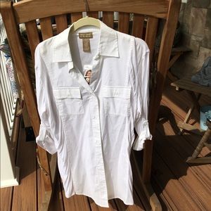 Miss Tina White Button Down Tunic
